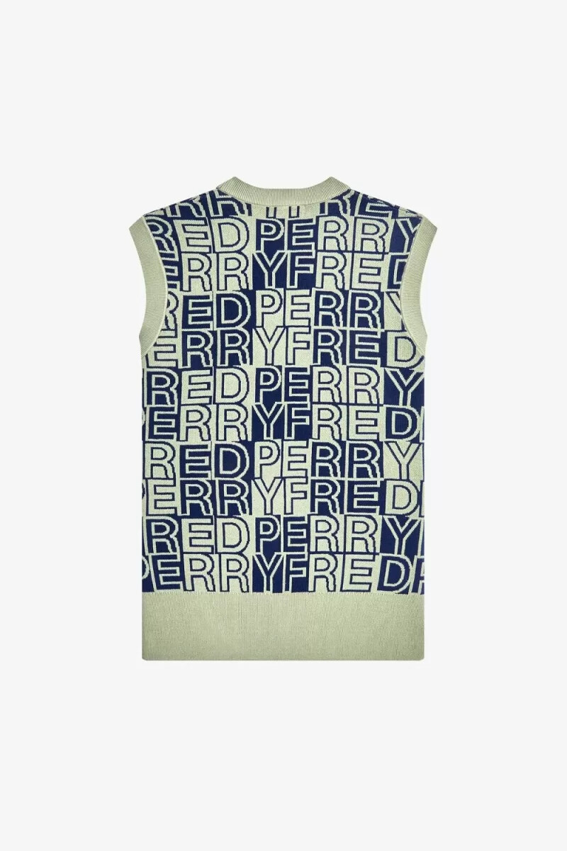 camiseta sin mangas fred perry block graphic para hombre color menta