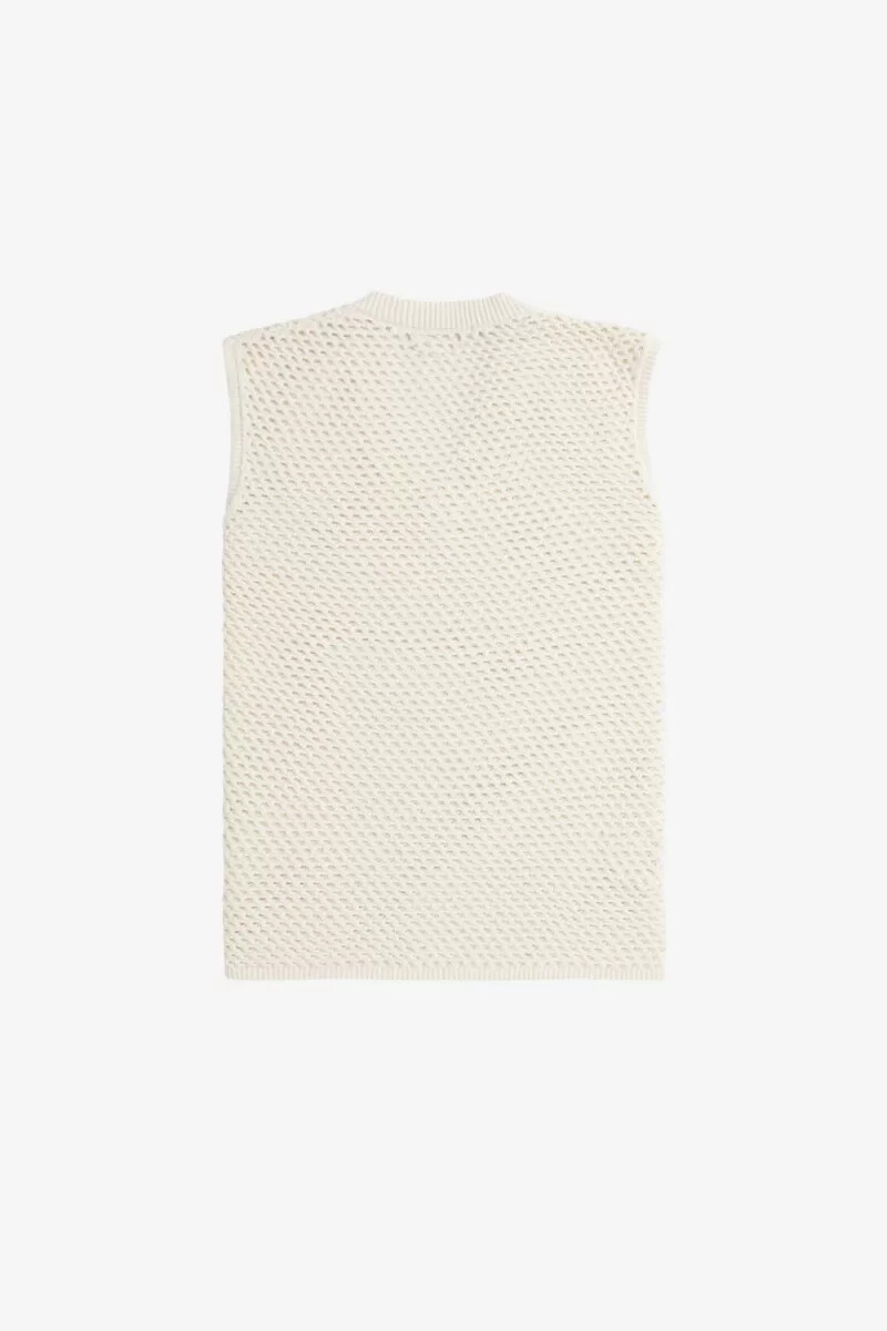 camiseta de tirantes de punto con encaje fred perry para hombre en beige