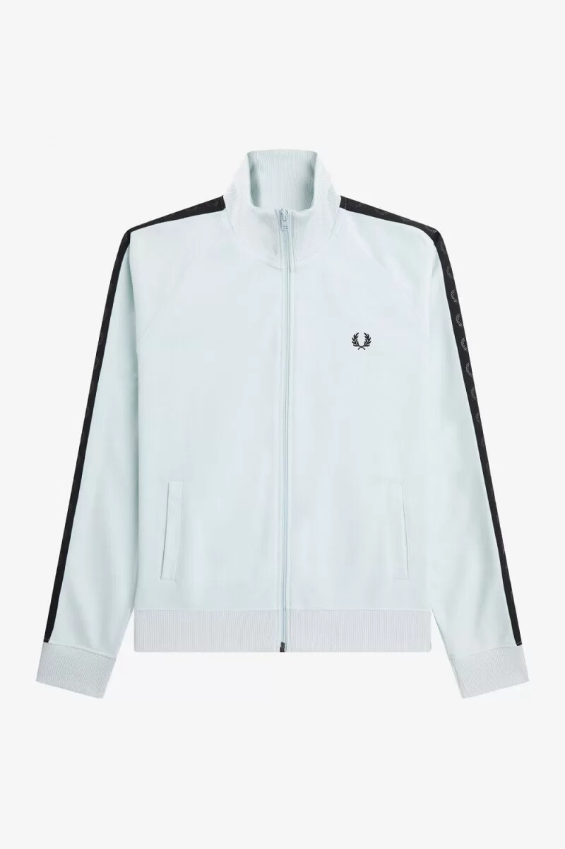 chaqueta deportiva fred perry con cinta tonal para hombre color negro aguamarina claro