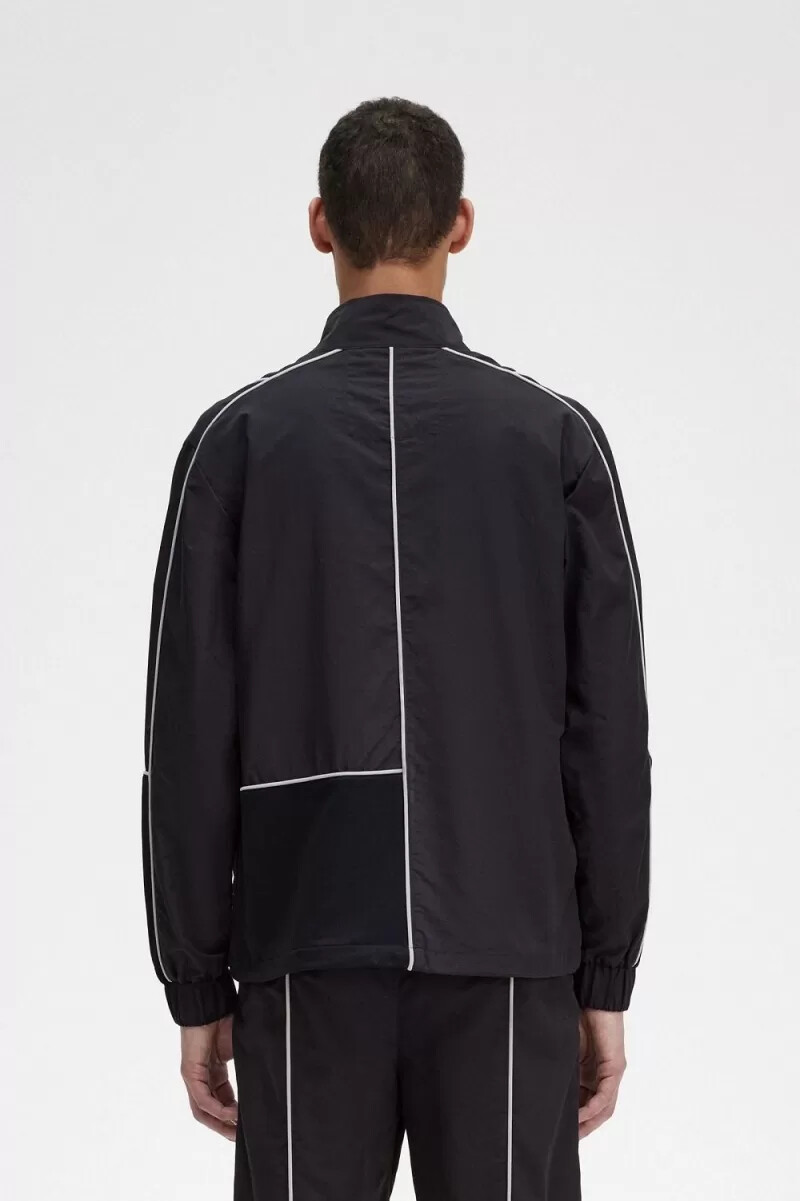 chaquetas fred perry piped shell para hombre negras