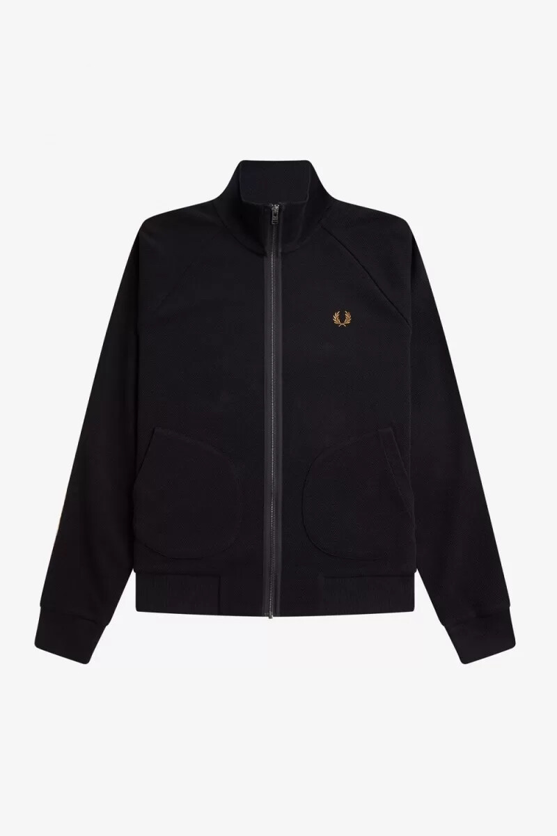chaquetas fred perry chequerboard tape para hombre negras