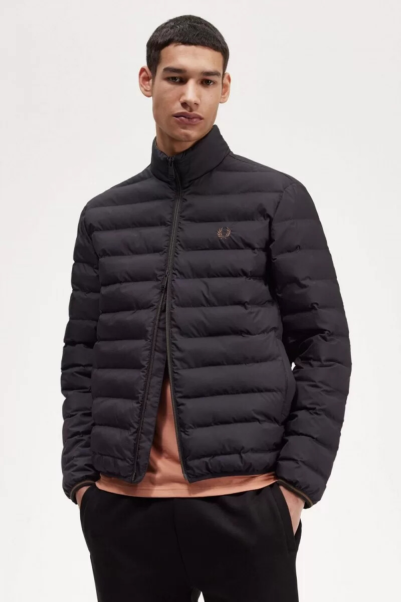 chaquetas aislantes fred perry para hombre color negro