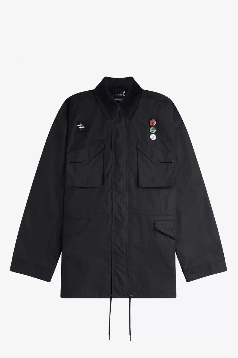 chaquetas utilitarias fred perry para hombre negras