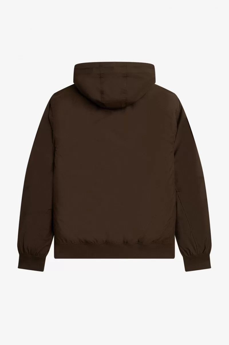 chaquetas fred perry acolchadas con capucha brentham para hombre en tabaco quemado