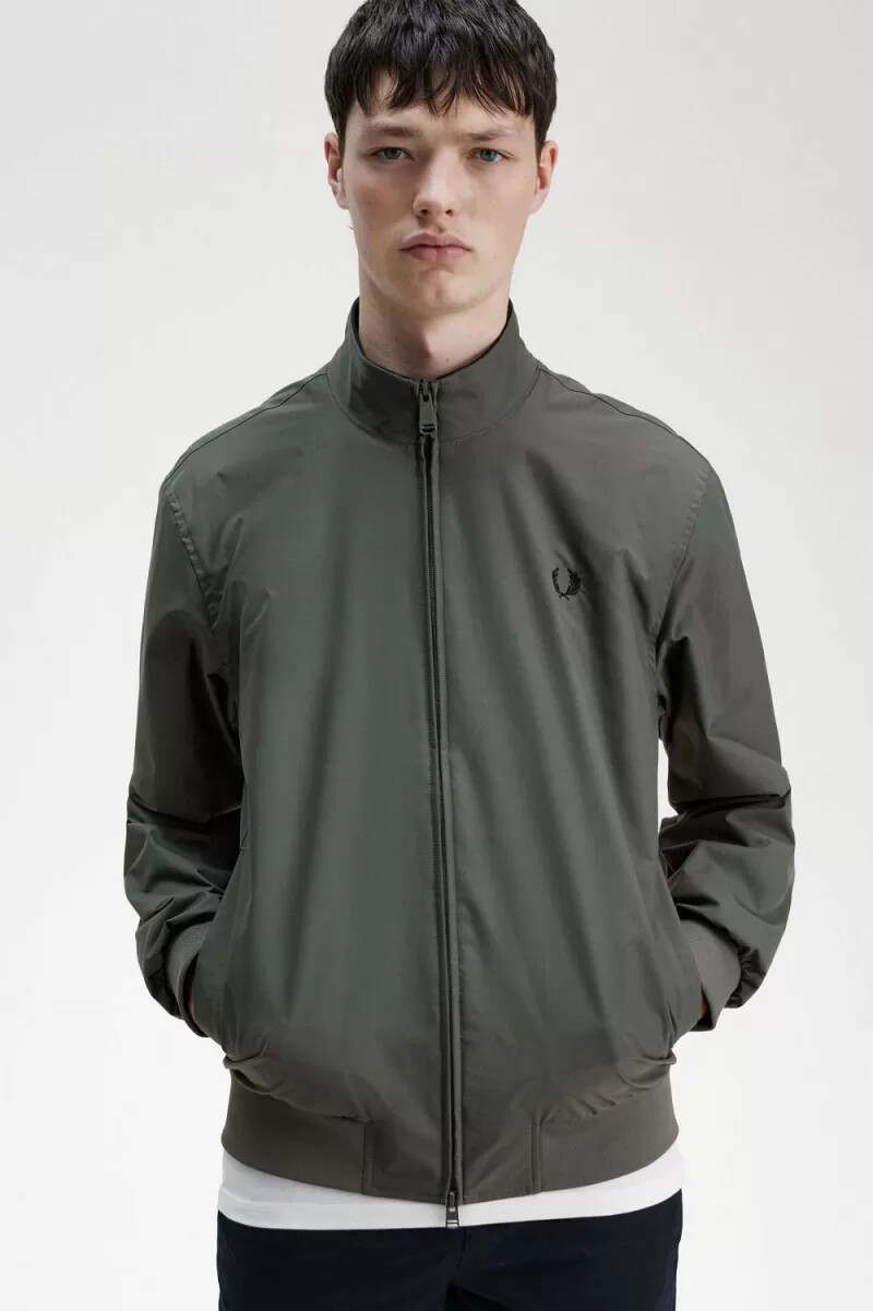 chaquetas fred perry brentham para hombre color verde campo