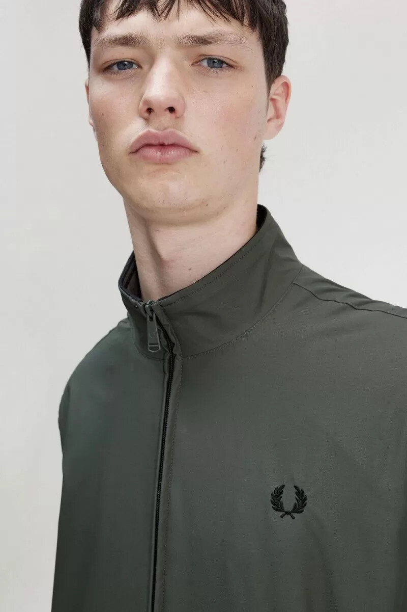 chaquetas fred perry brentham para hombre color verde campo