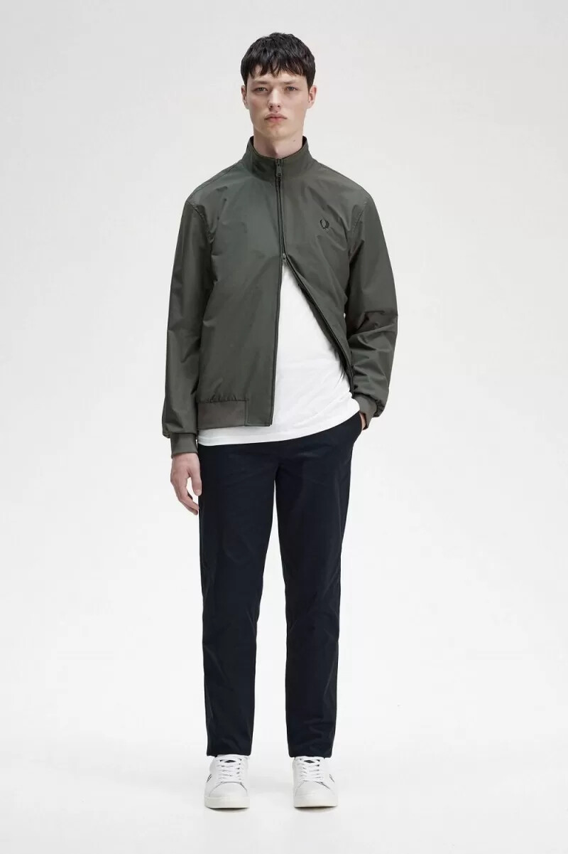 chaquetas fred perry brentham para hombre color verde campo