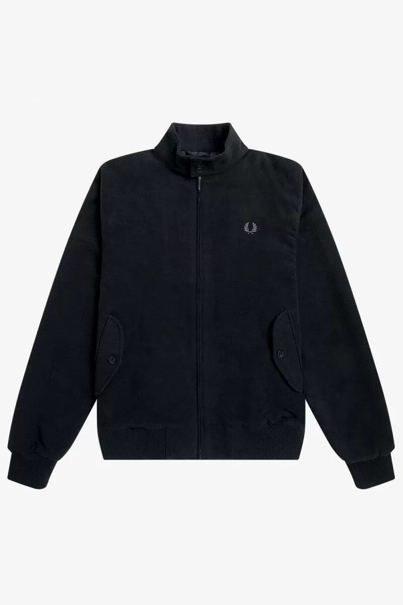chaquetas fred perry moleskin harrington para hombre negras