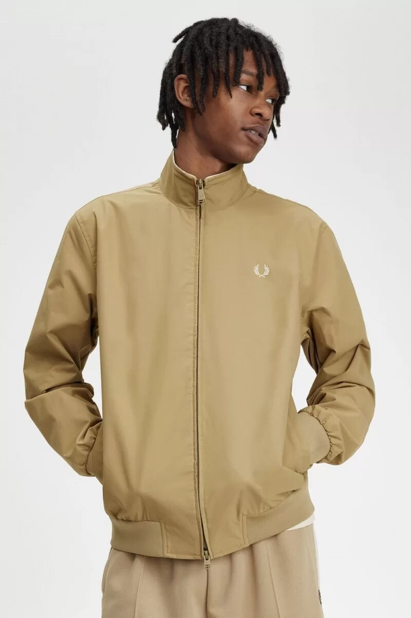 chaquetas fred perry brentham para hombre verdes
