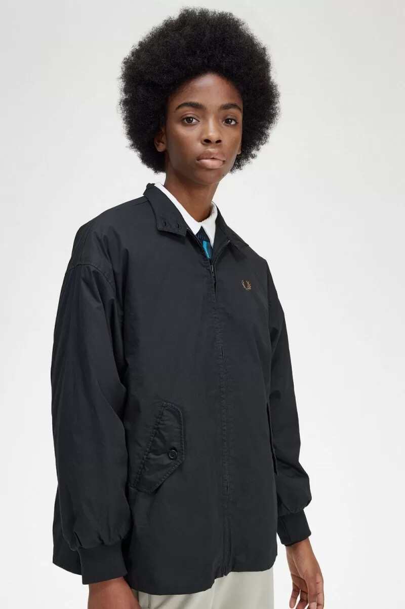 chaquetas acolchadas con cremallera para mujer de fred perry color negro