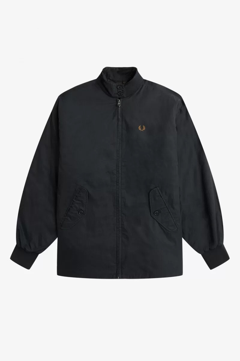 chaquetas acolchadas con cremallera para mujer de fred perry color negro