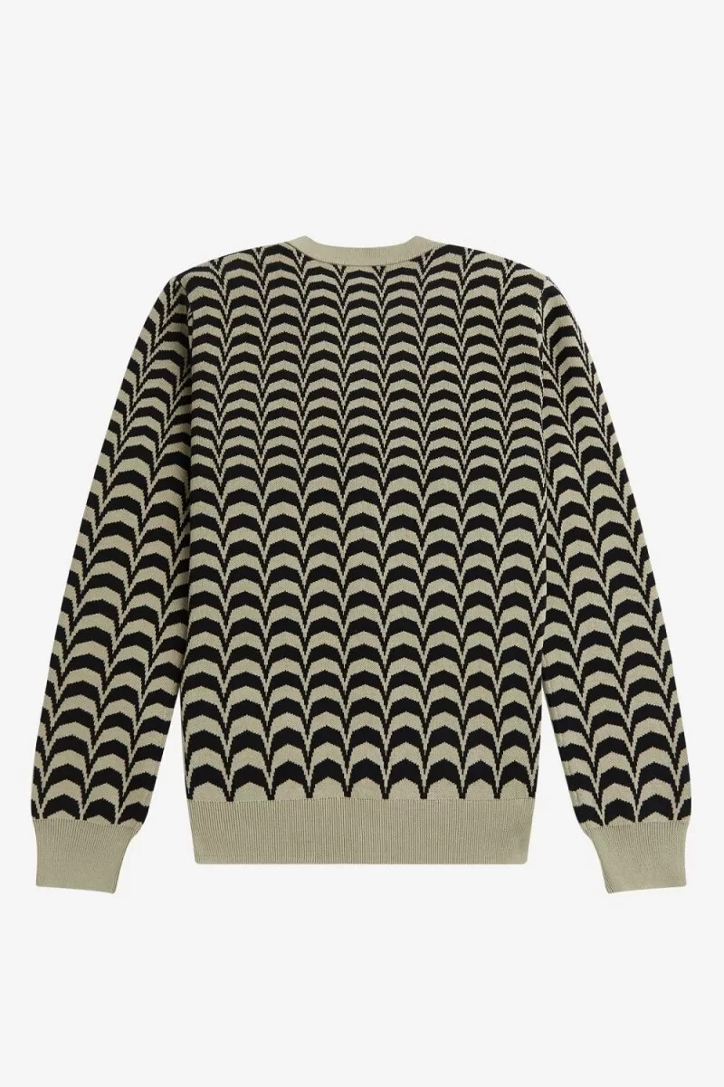 cárdigan fred perry jacquard para hombre en gris cálido