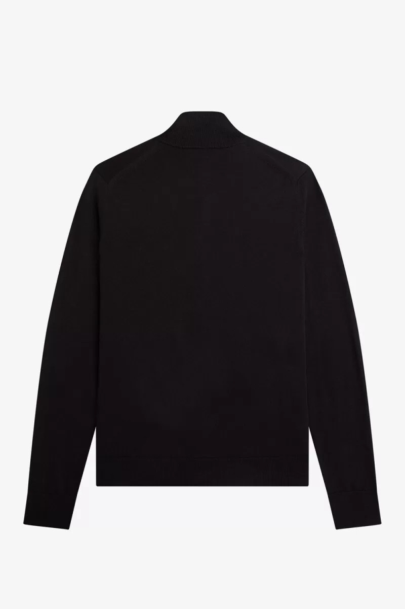 cárdigan clásico con cremallera fred perry para hombre color negro