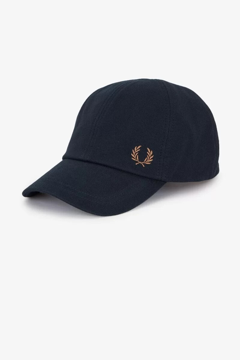 gorras clásicas de piqué fred perry para hombre color azul marino y marrón