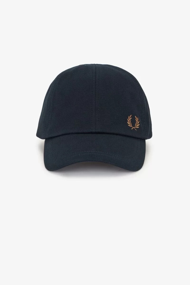 gorras clásicas de piqué fred perry para hombre color azul marino y marrón