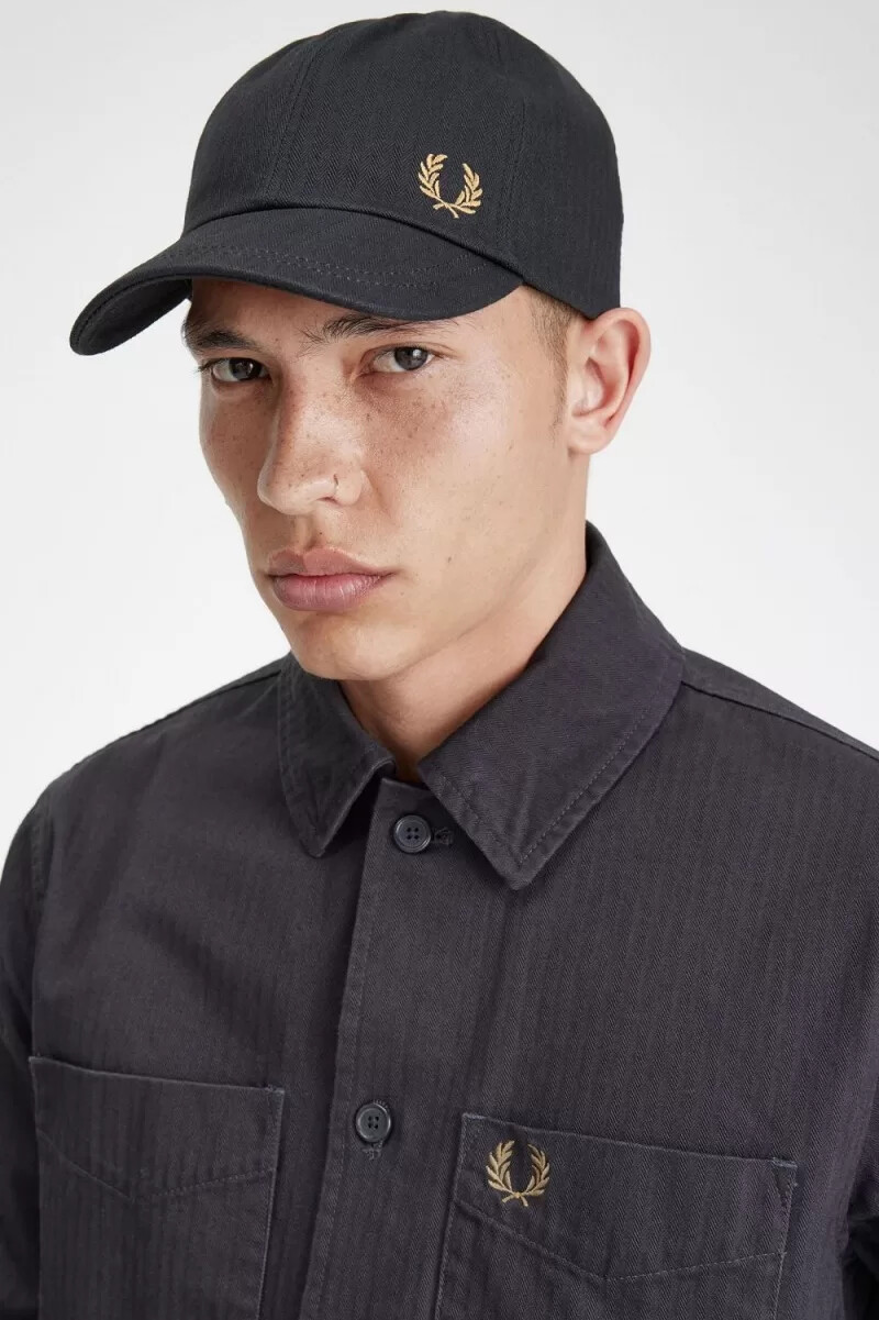 gorra fred perry herringbone para hombre color gris ancla