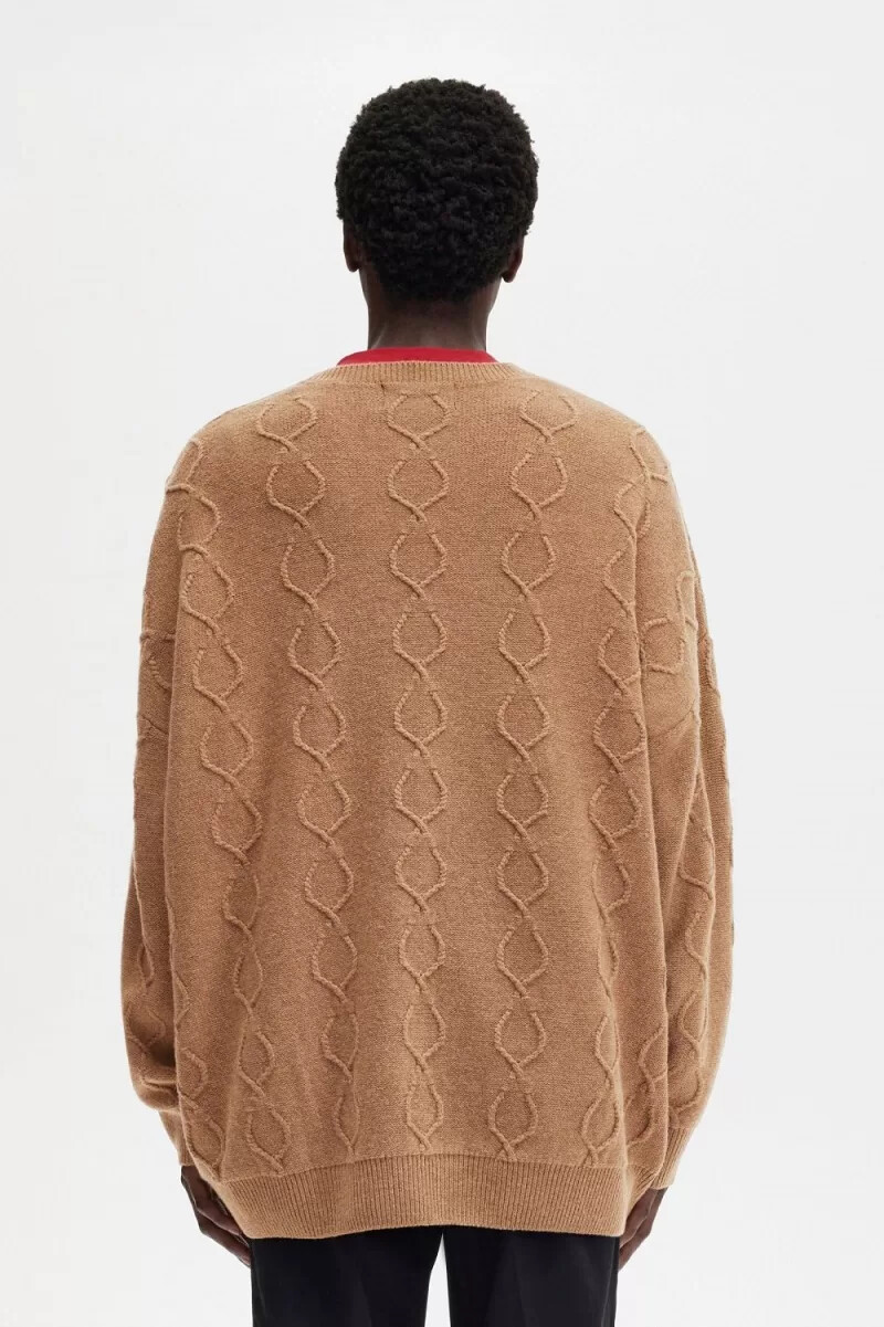 jersey extragrande con detalle de parche de fred perry para hombre verde