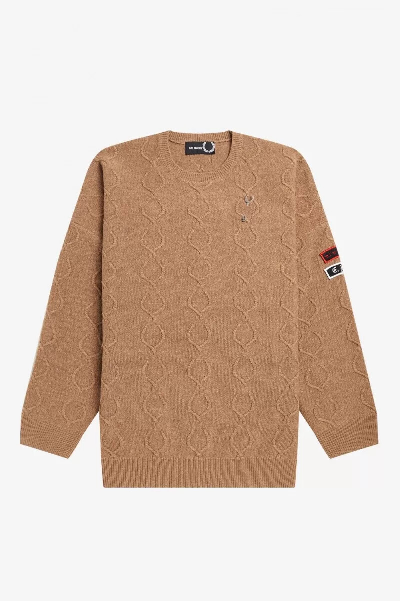 jersey extragrande con detalle de parche de fred perry para hombre verde