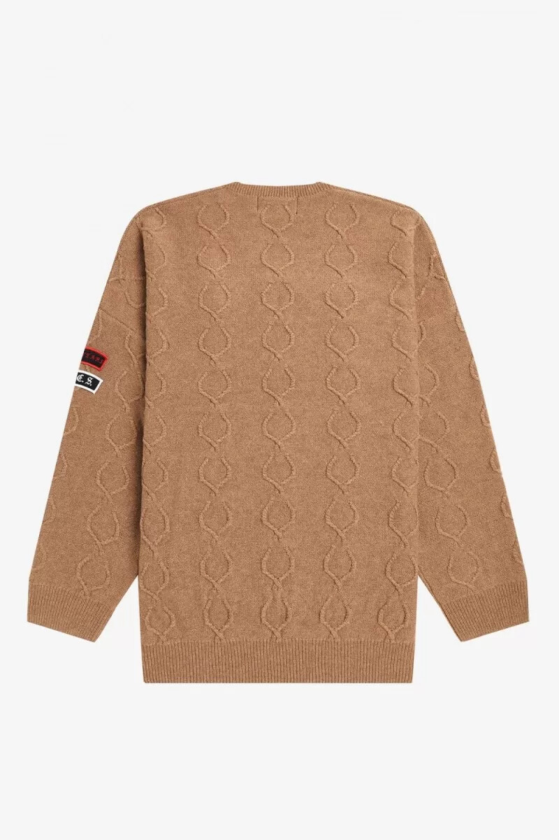 jersey extragrande con detalle de parche de fred perry para hombre verde