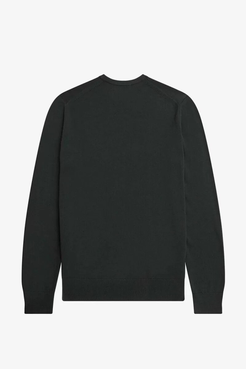 jersey clásico de cuello redondo fred perry para hombre en verde noche
