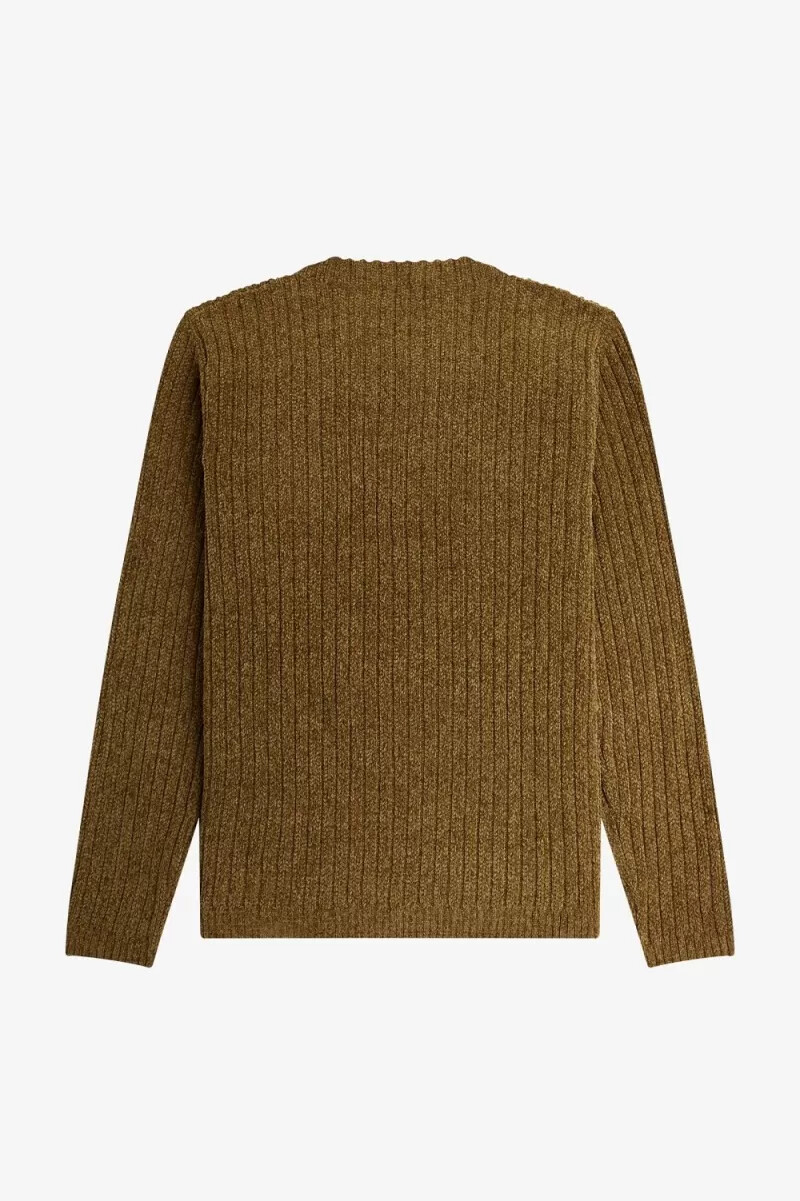 jersey fred perry chenille rib para hombre color marrón
