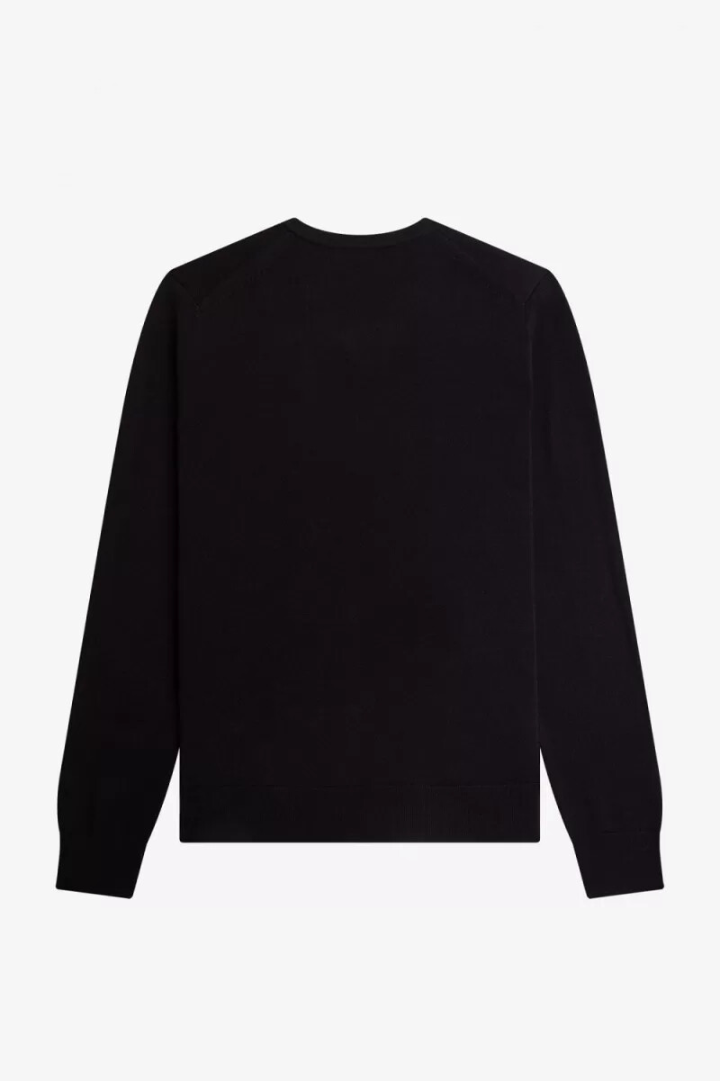 jersey clásico fred perry con cuello en v para hombre color negro