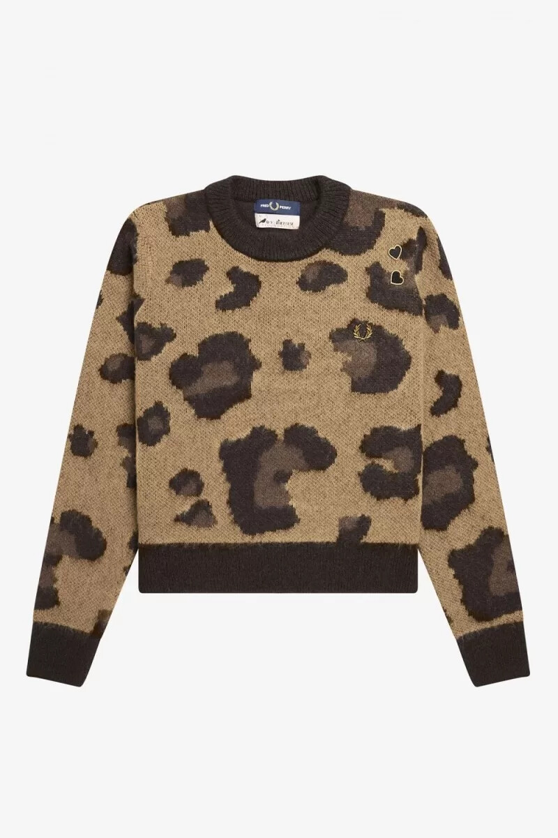 jersey fred perry leopard para mujer