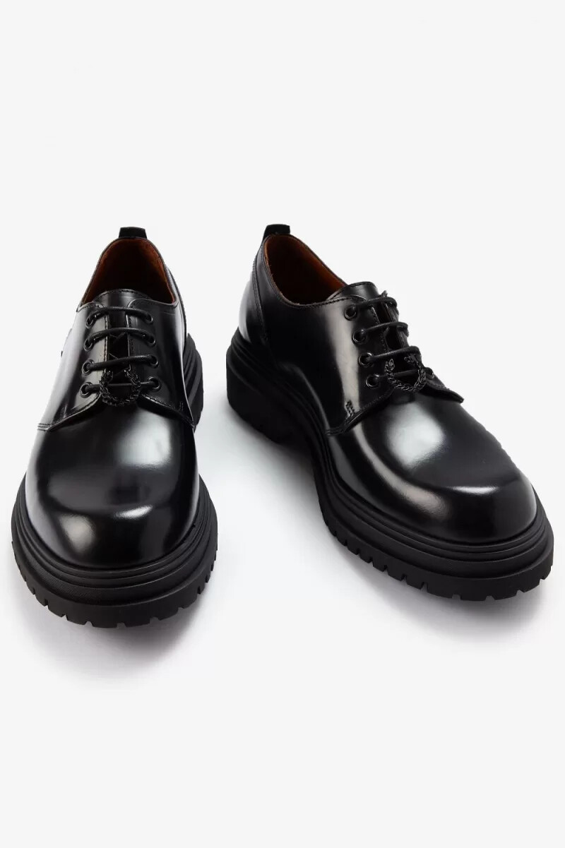 mocasines derby negros para hombre de fred perry