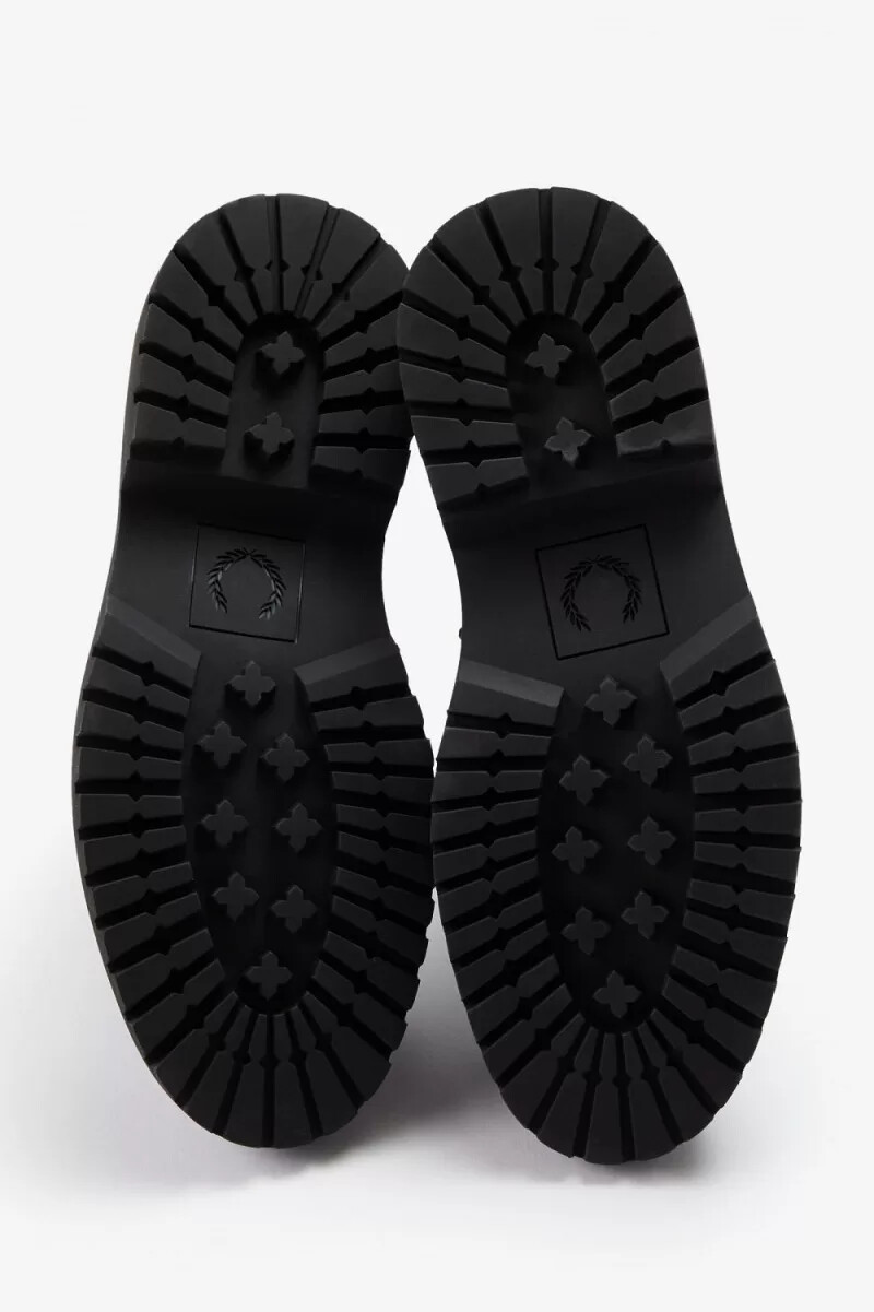 mocasines derby negros para hombre de fred perry