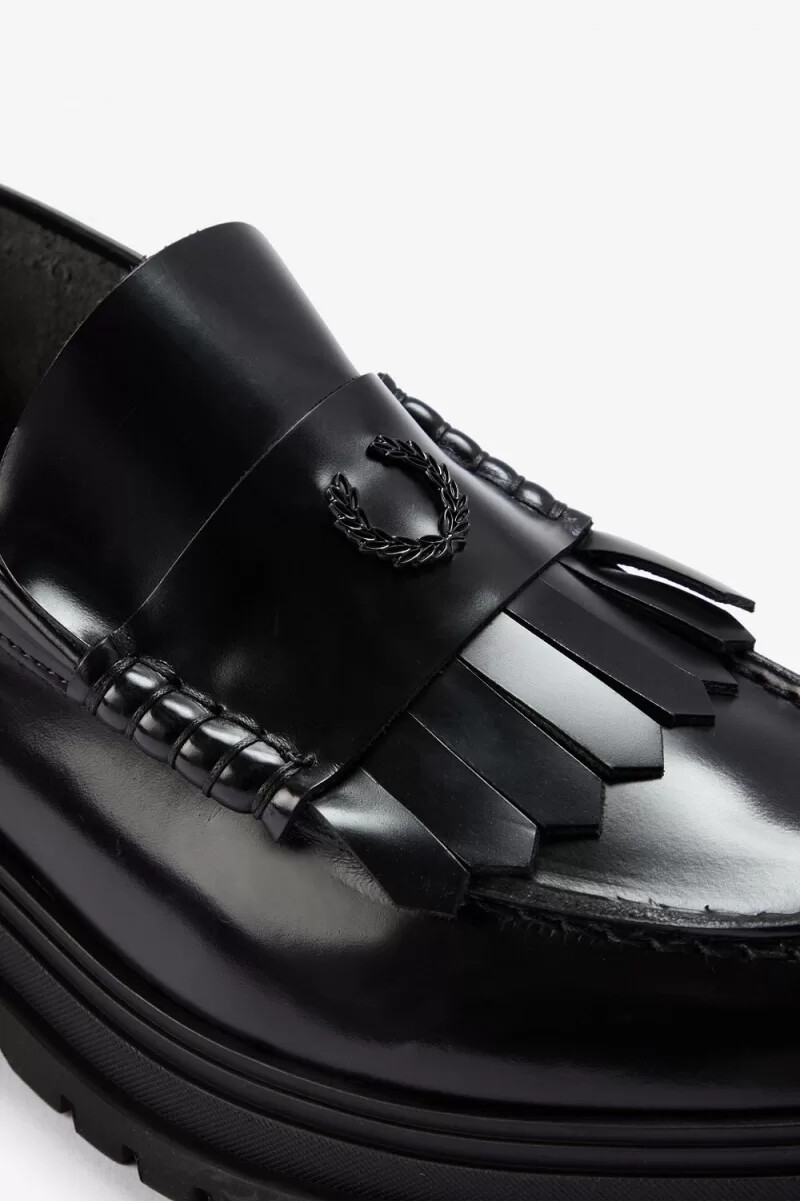 mocasines negros fred perry para hombre