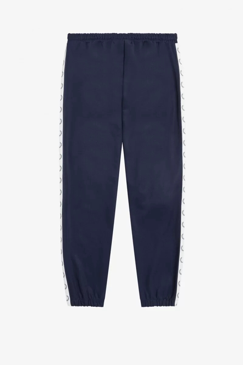pantalones deportivos fred perry con cinta para hombre en azul carbón