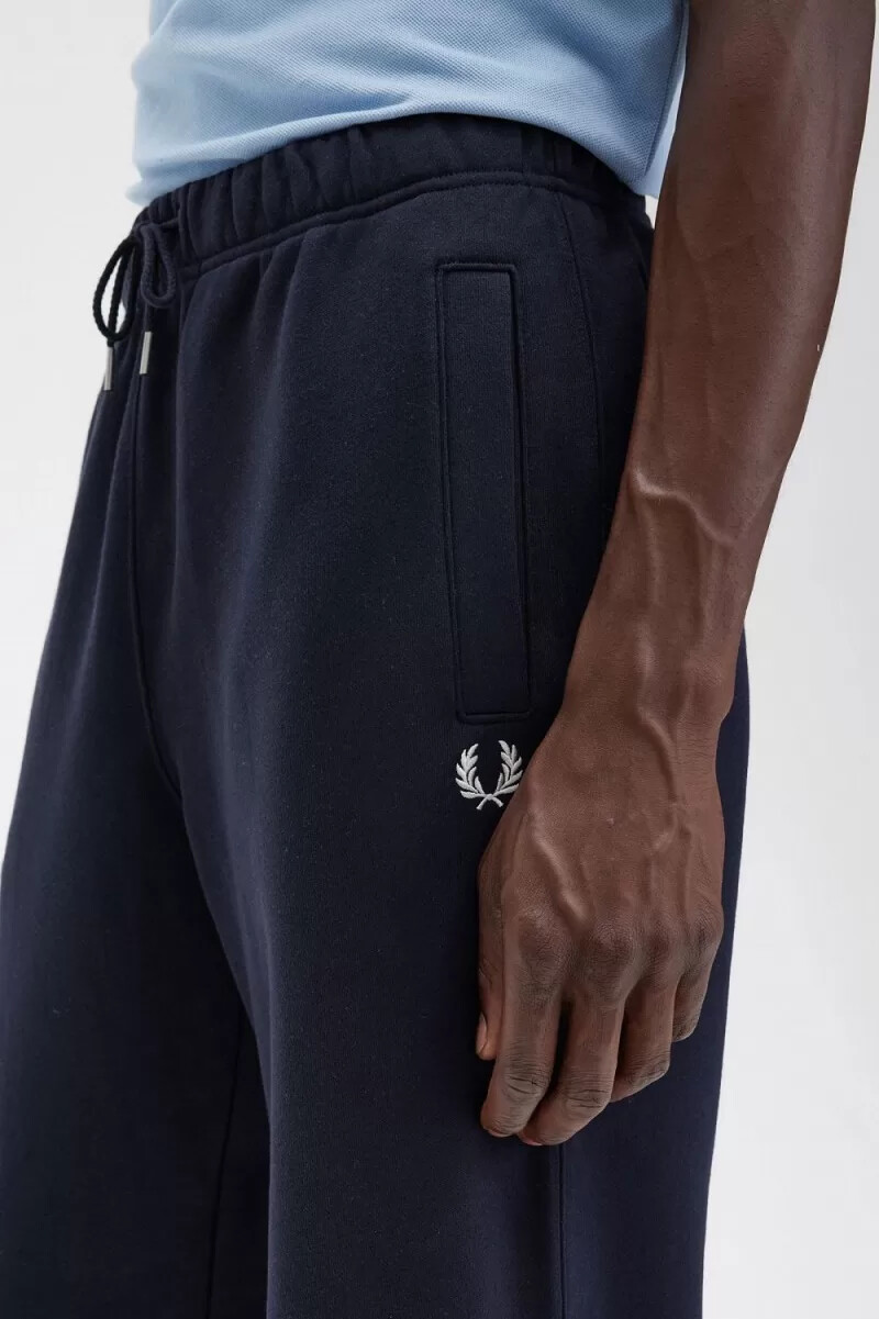 pantalones deportivos fred perry loopback para hombre azul marino