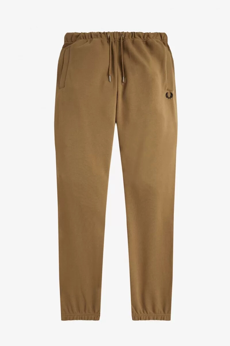 pantalones deportivos fred perry loopback para hombre en marrón tabaco quemado