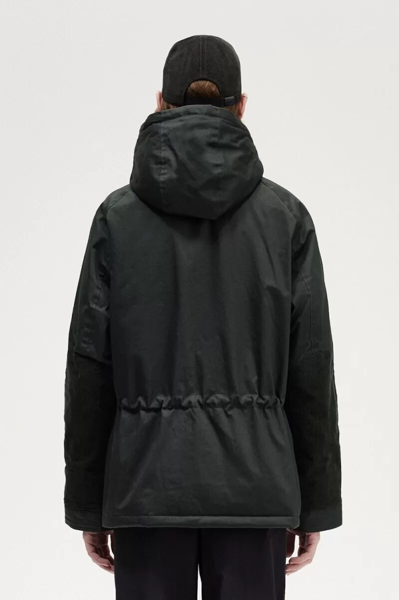 parka corta fred perry snorkel para hombre verde noche