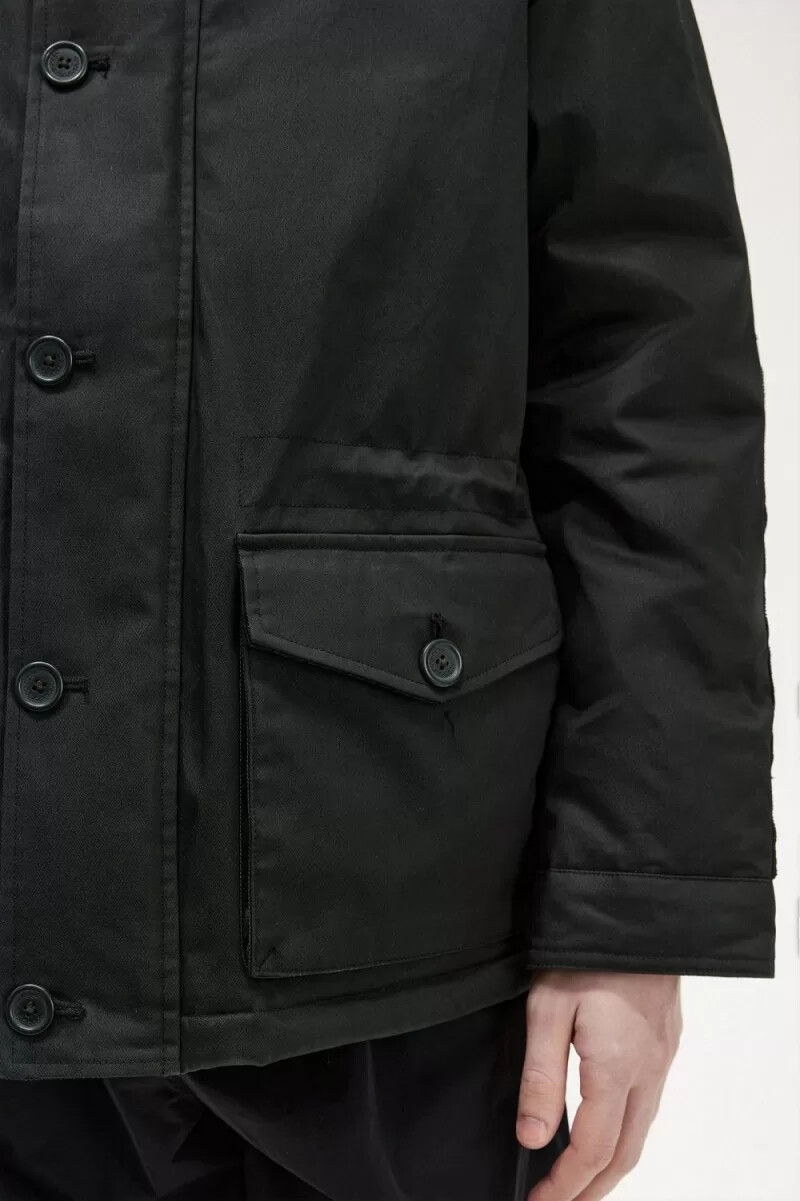 parka corta fred perry snorkel para hombre verde noche