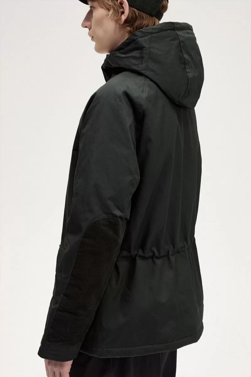parka corta fred perry snorkel para hombre verde noche