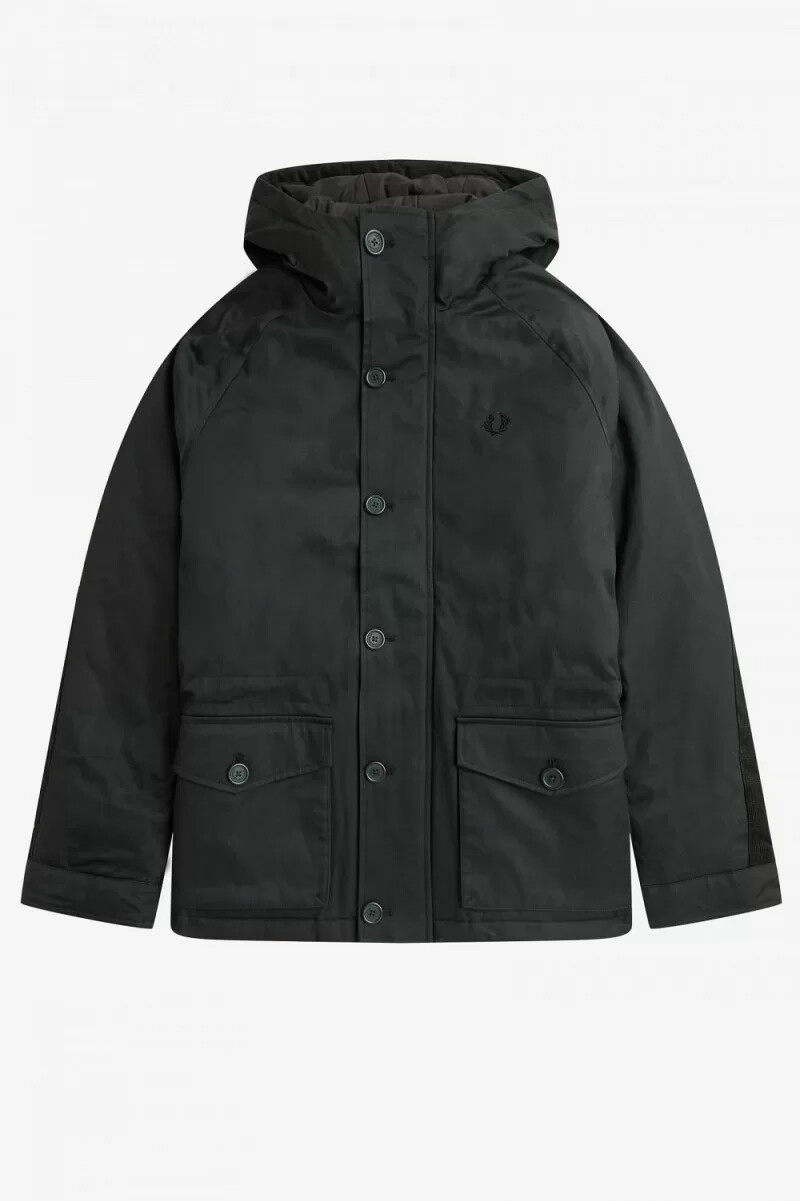 parka corta fred perry snorkel para hombre verde noche