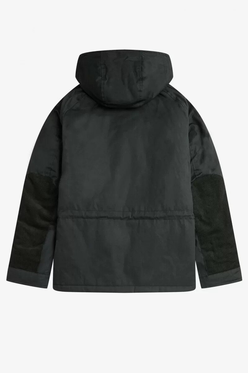 parka corta fred perry snorkel para hombre verde noche