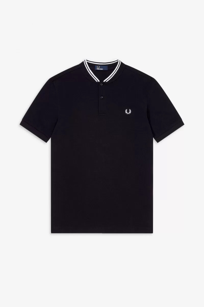 polo fred perry con cuello bombardero para hombre color negro