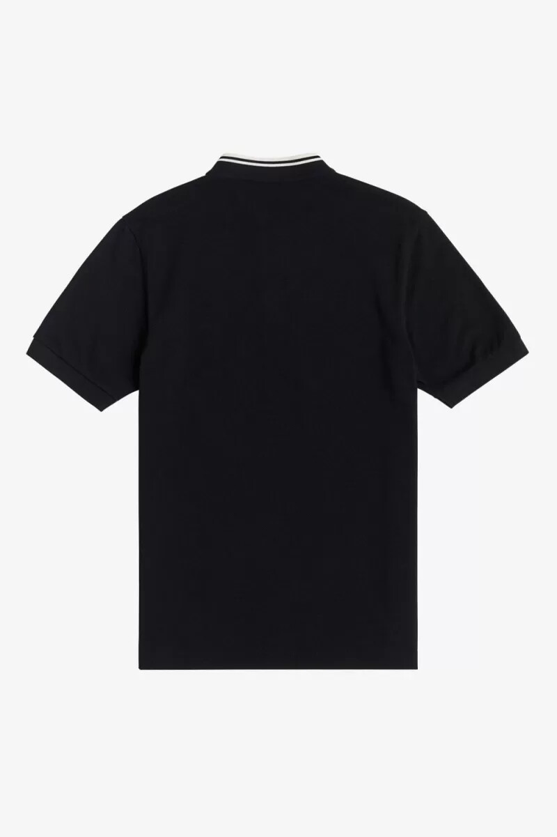 polo fred perry con cuello bombardero para hombre color negro