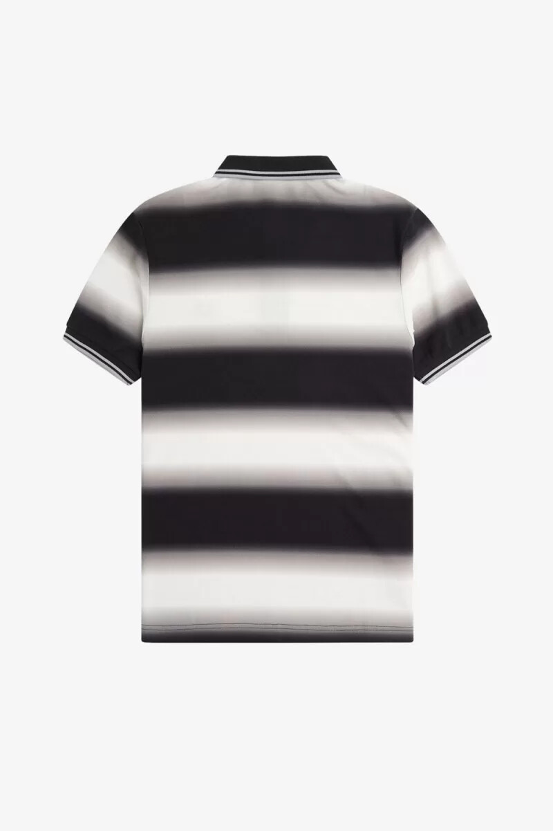 polo fred perry con rayas degradadas para hombre blanco nieve