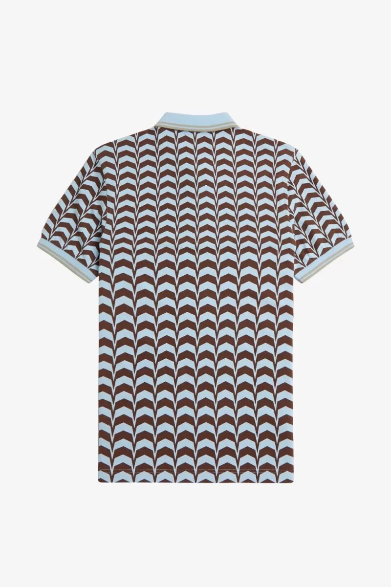 polo fred perry con estampado llamativo para hombre en turquesa
