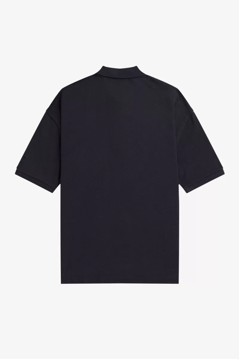 polo fred perry oversize con estampado para hombre en azul marino