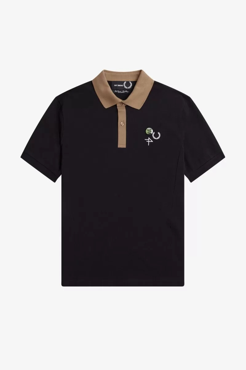 polo fred perry con cuello en contraste para hombre color negro