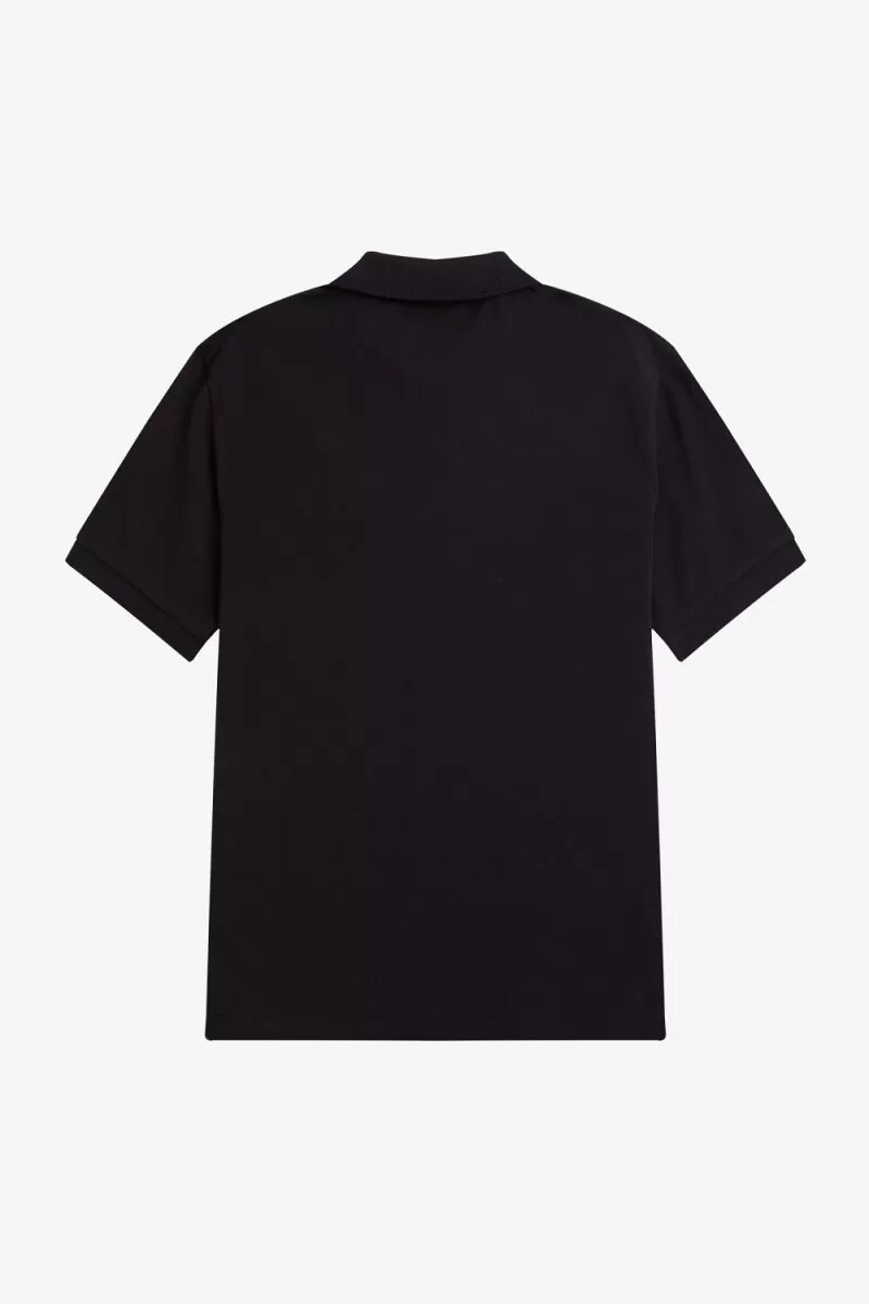 polo fred perry con cuello en contraste para hombre color negro