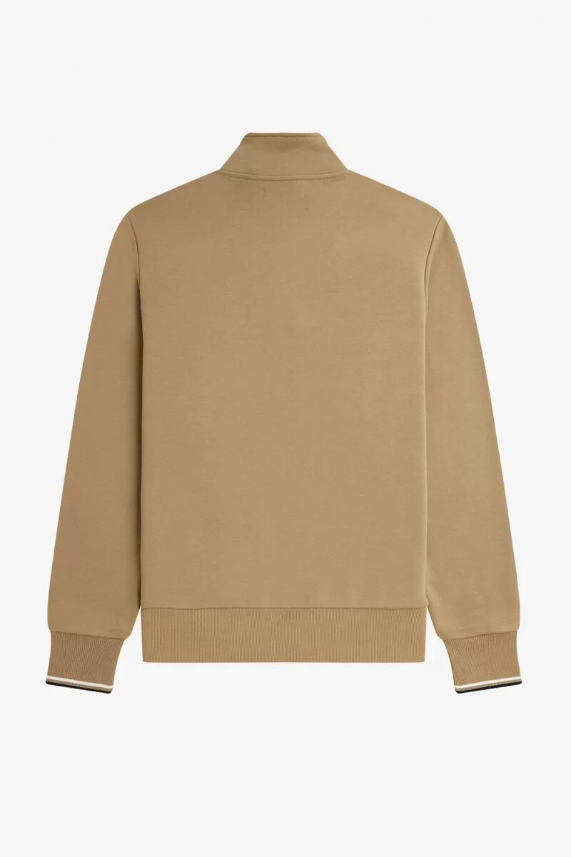sudadera fred perry con media cremallera para hombre verde