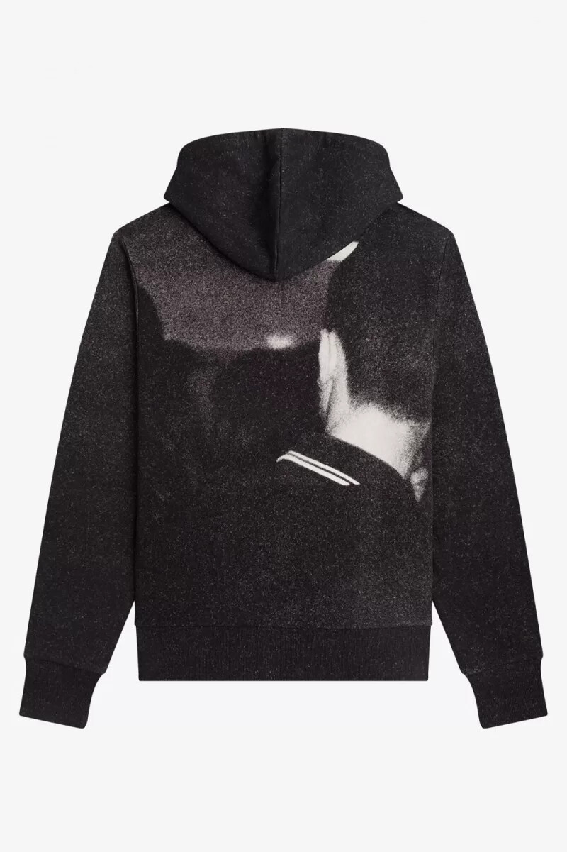 sudadera con capucha fred perry rave graphic para hombre color negro
