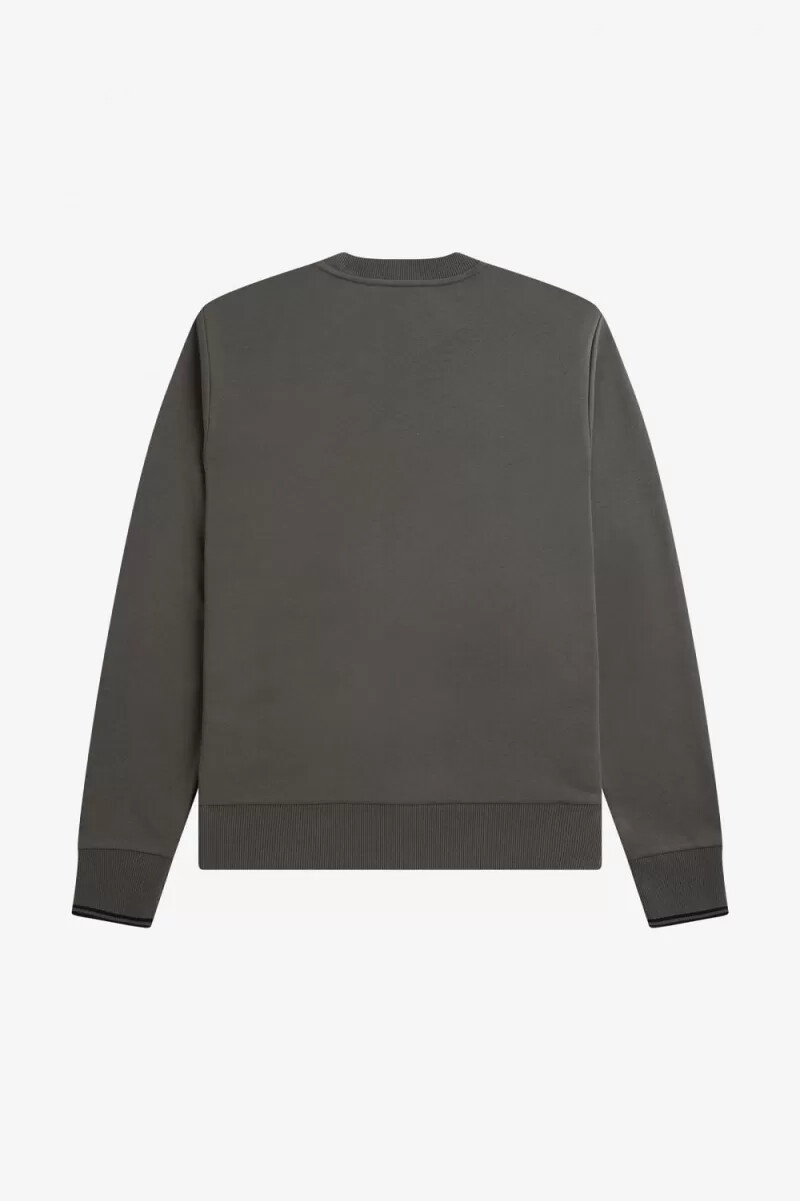 sudadera fred perry con cuello redondo para hombre color verde campo