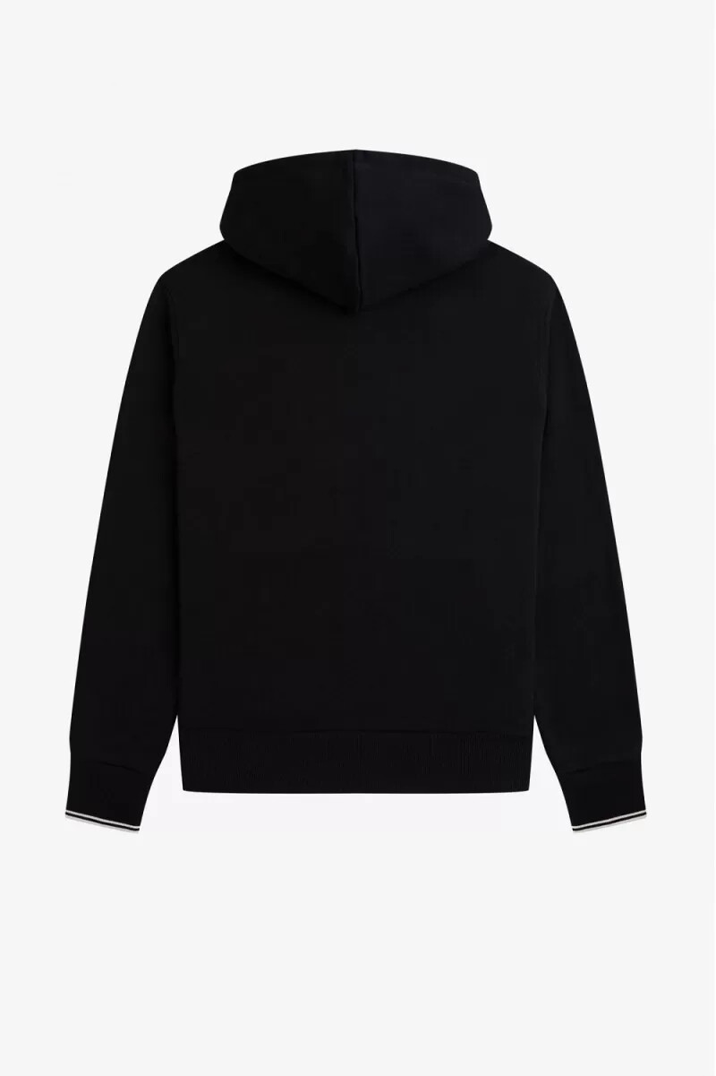 sudadera con capucha y cremallera fred perry para hombre color negro