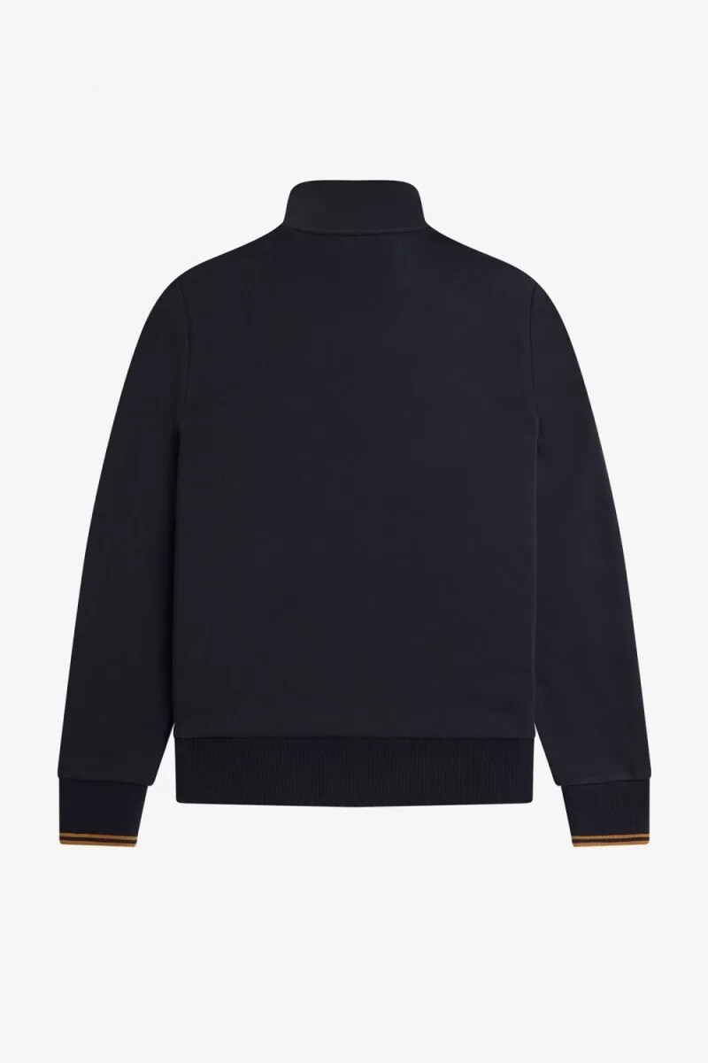 sudadera fred perry con media cremallera para hombre color azul marino y café oscuro